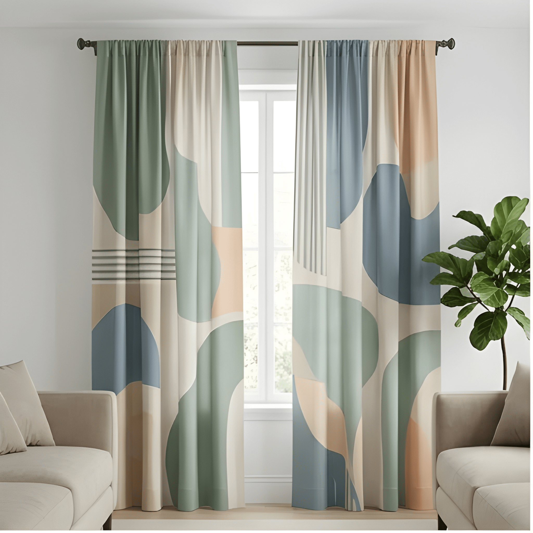 buy geometric pattern curtains living room grid