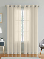 linen sheer cream curtain