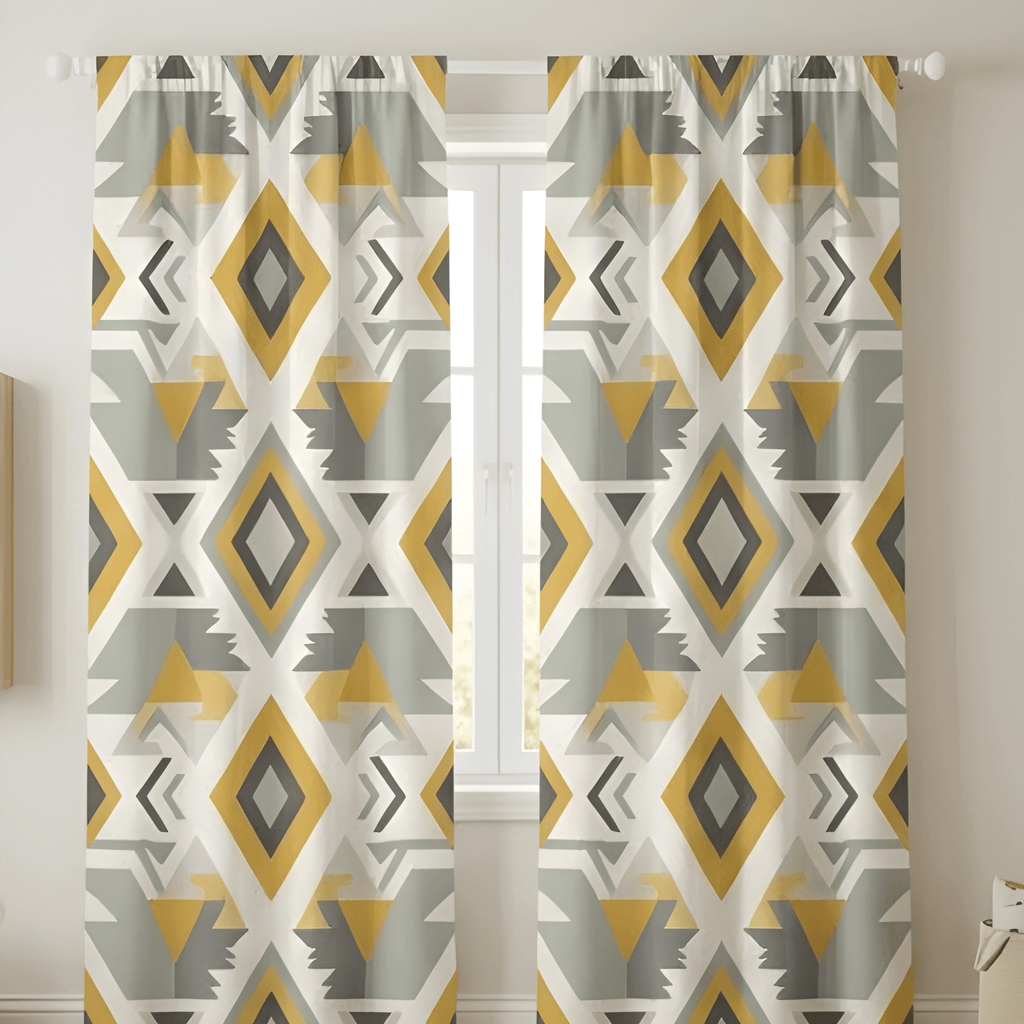 buy printed geometric curtains online