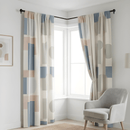 buy premium geometric curtains India mosaic design
