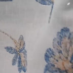 Linen Sheer - Blue Flower Print - Pack Of 1 Curtain