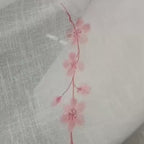 Linen Sheer -  Pink Floral Print - Pack Of 1 Curtain
