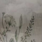 Linen Sheer - Green Herbs & Stems Print  - Pack Of 1 Curtain