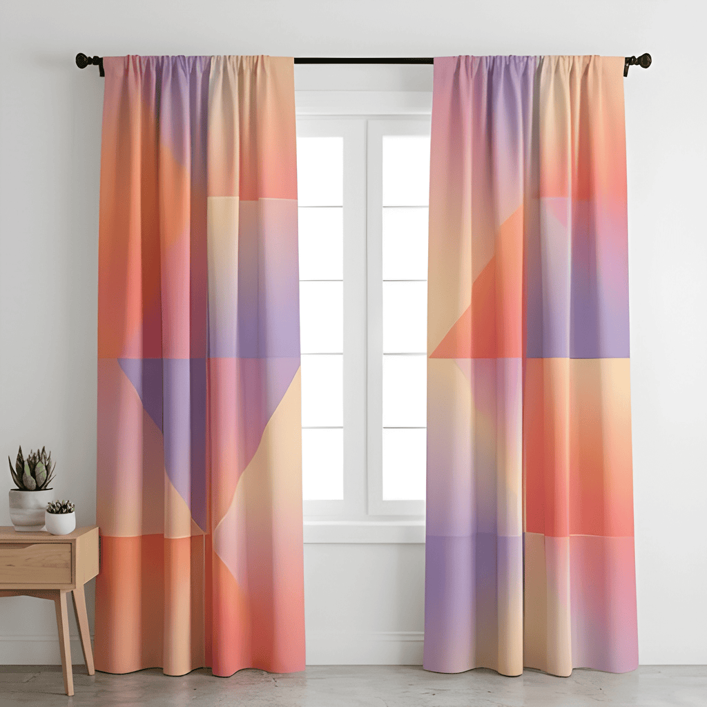 buy geometric printed curtains prism grid design