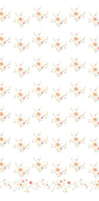 Linen Sheer - Orange Pink Flower Print with Bottom Lace - Pack Of 1 Curtain
