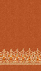 Cotton - Room Darkening Floral Orange Print Curtains - Pack of 1 Curtain