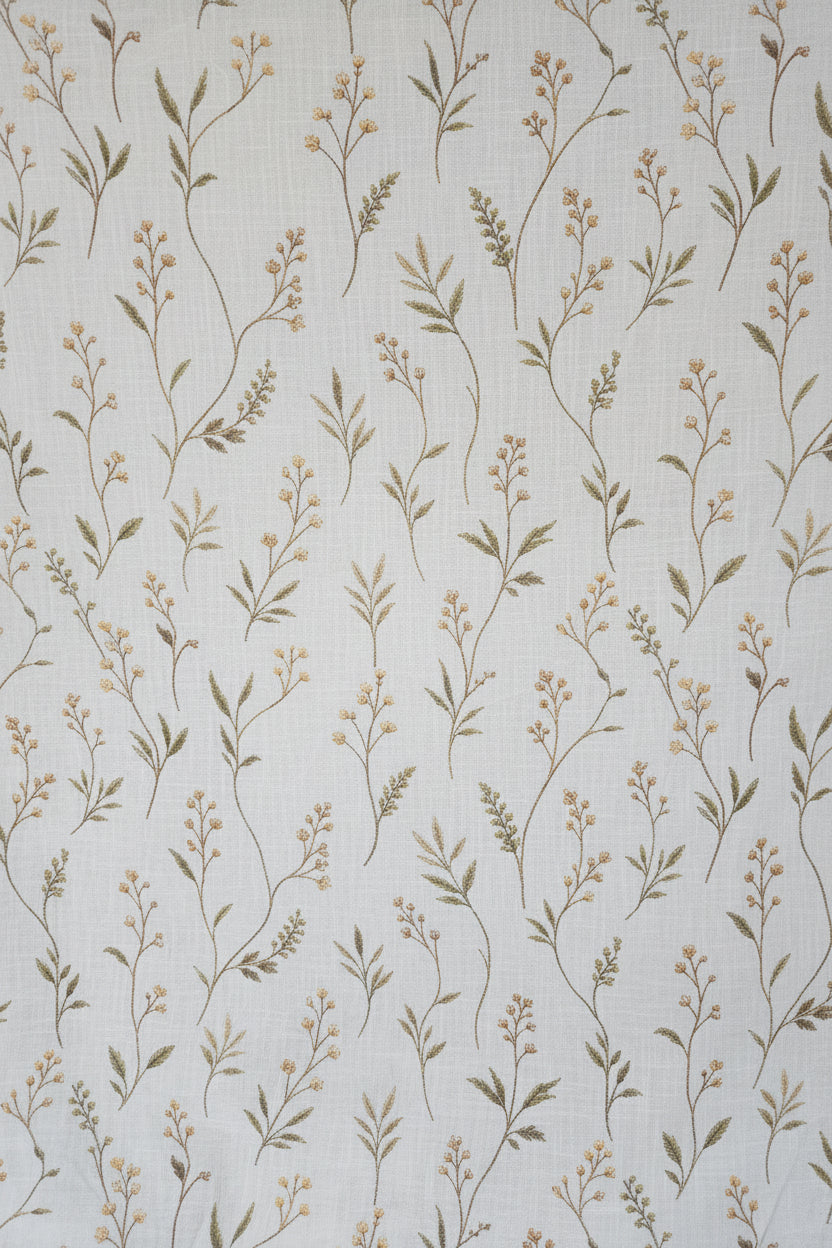 Linen Sheer - Herbs & Flower Print - Pack Of 1 Curtain