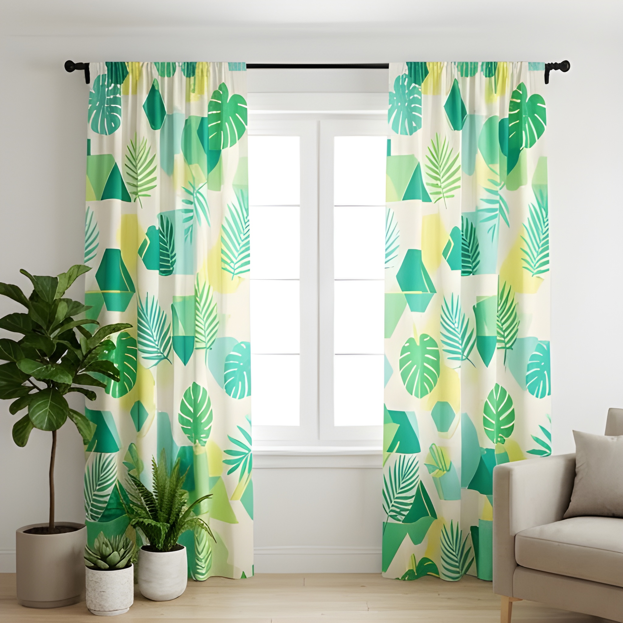 shop geometric pattern curtains living room blocks