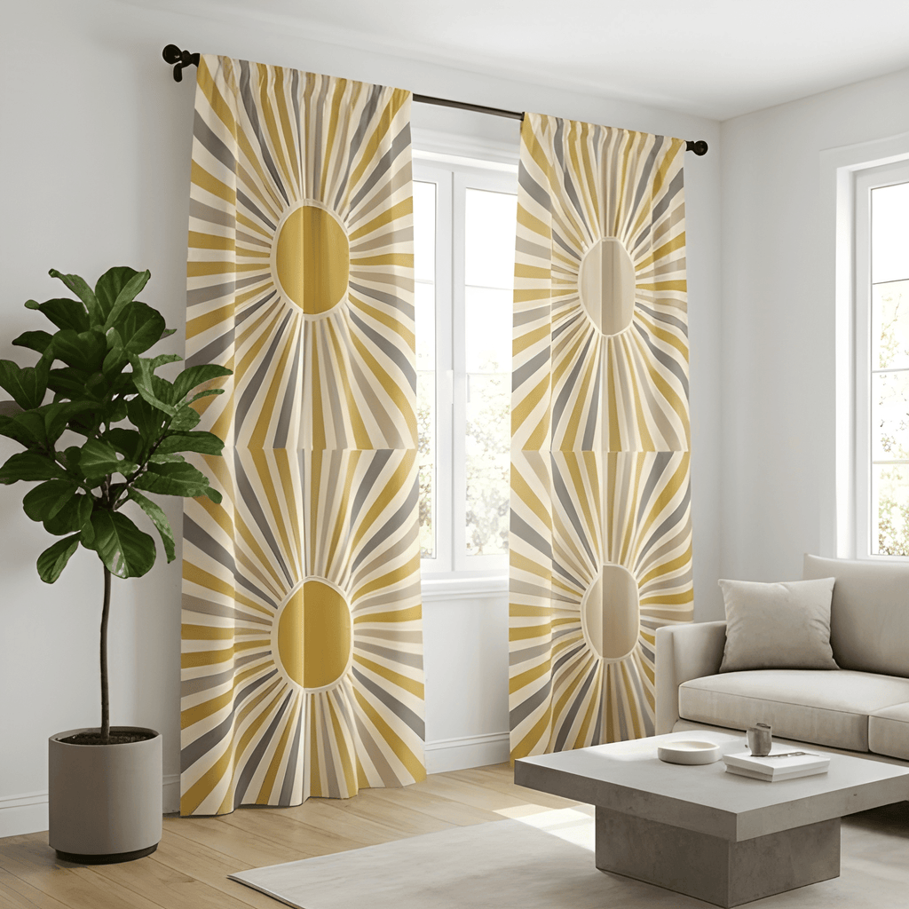 shop geometric printed curtains triangle pattern