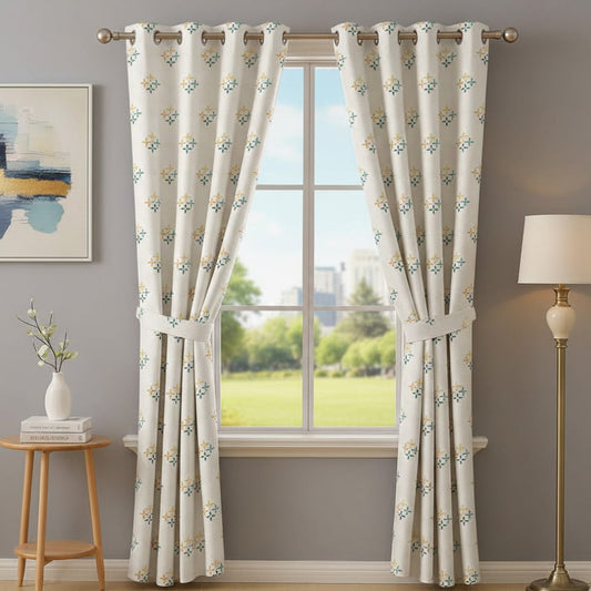 100% Cotton Curtains for Living Room, Bedroom curtains - Pack of 1 curtain