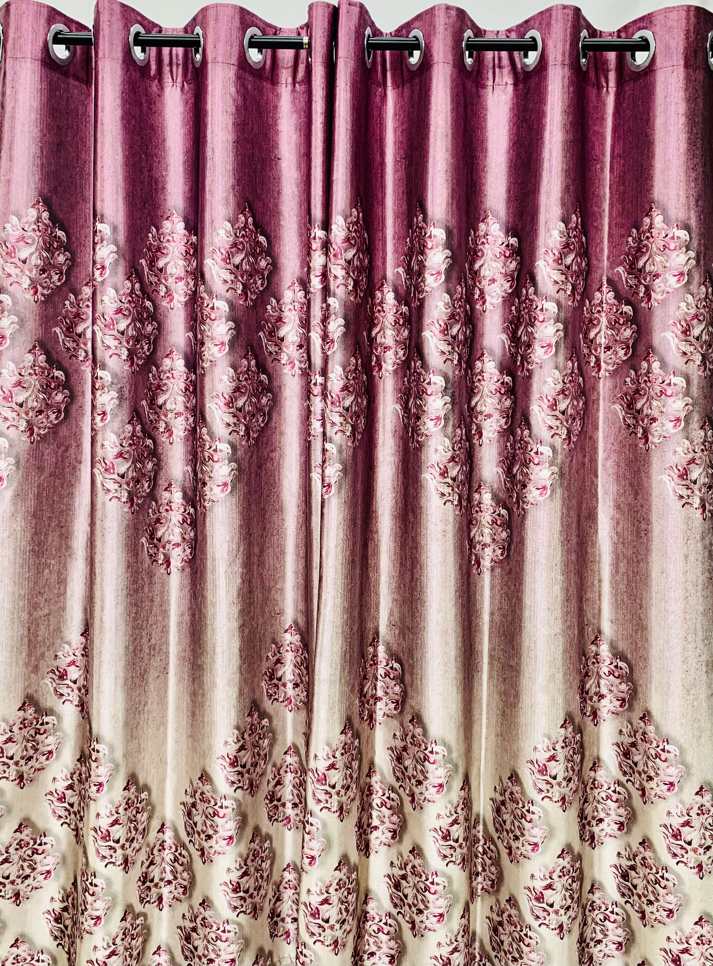 Armani Digital Print Curtain - Wine - PARDEWALE.in