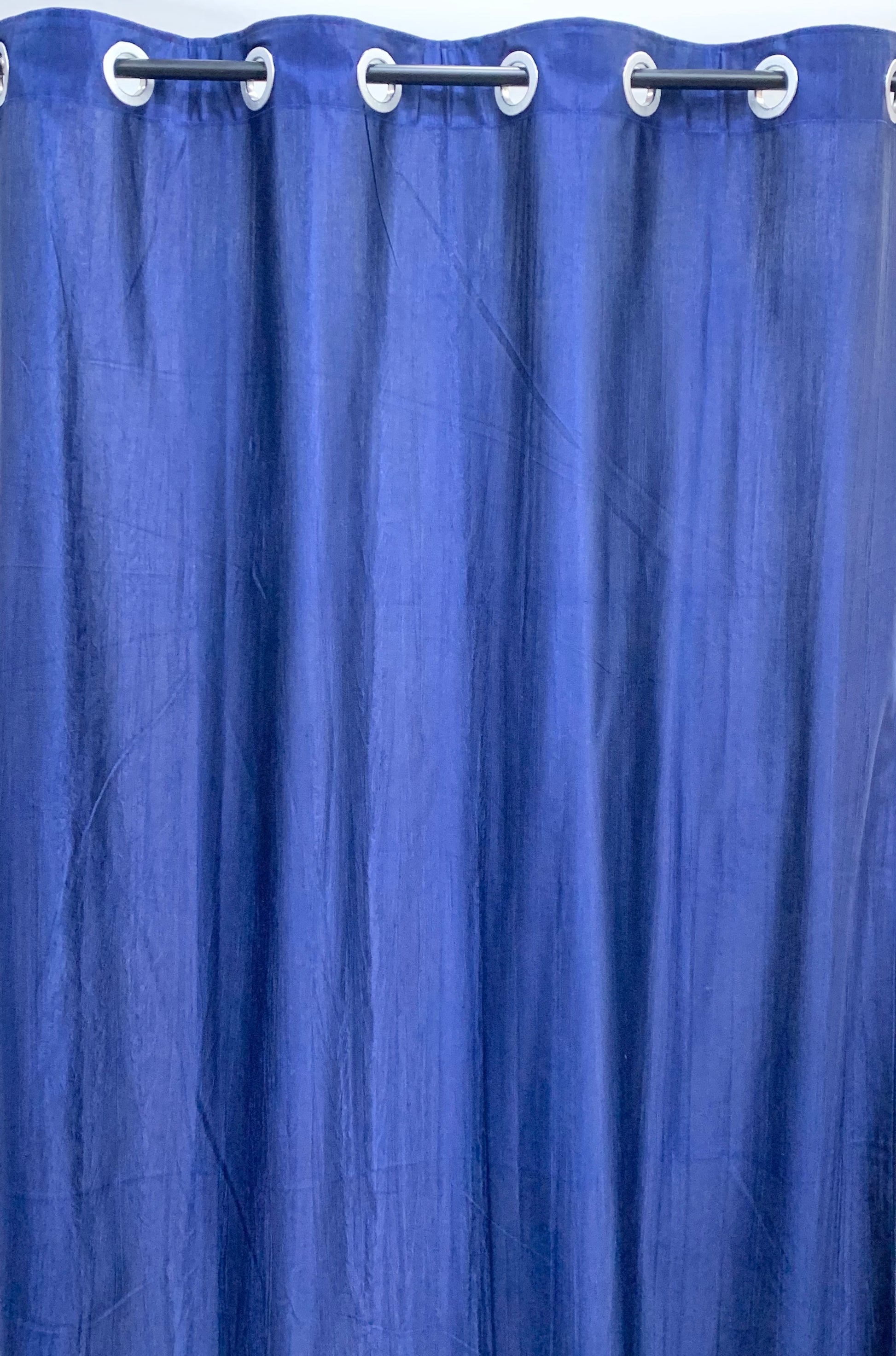 Long Crush Plain Curtain - Navy Blue - PARDEWALE.in