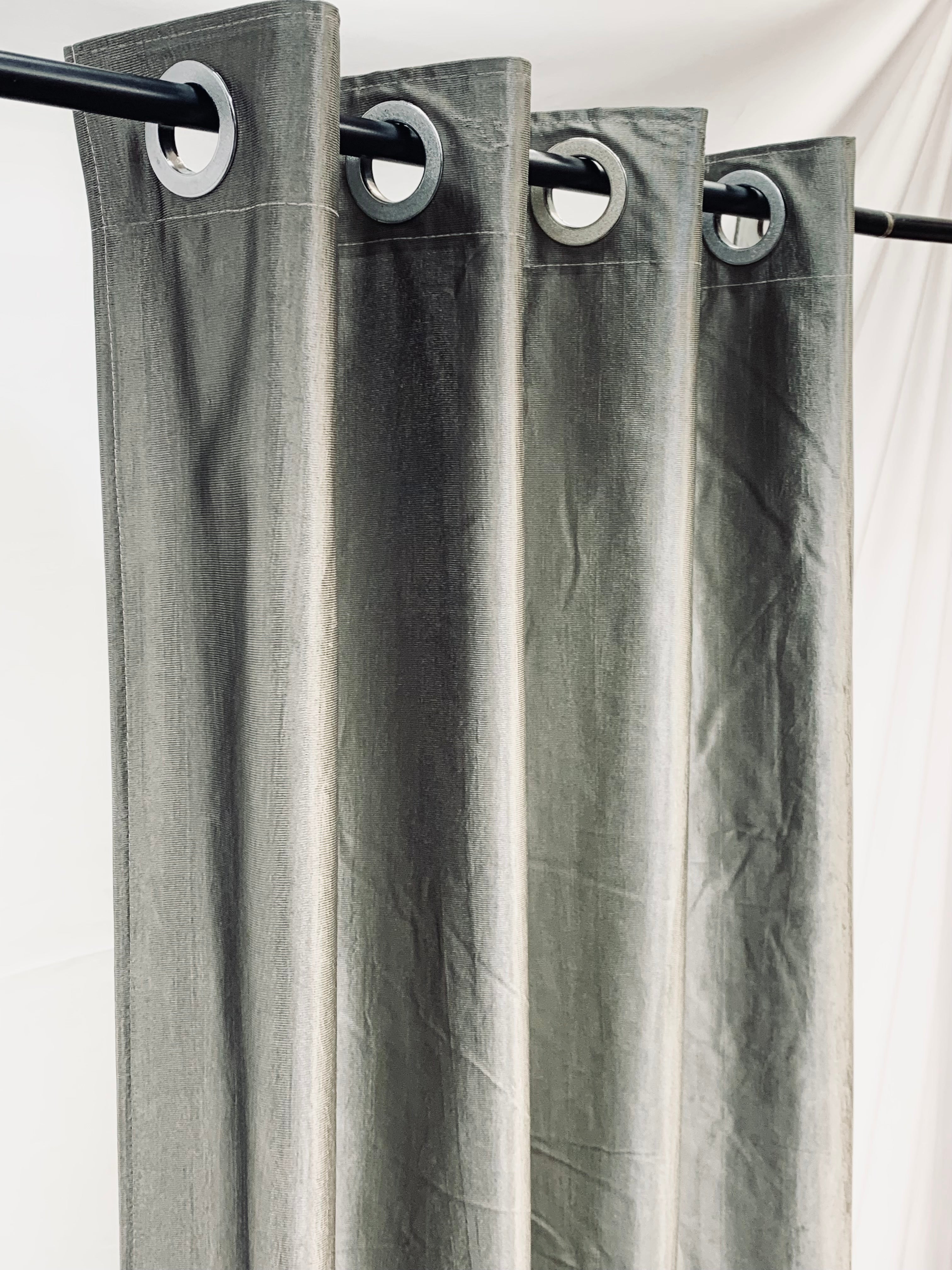 Grey Semi-Blackout Plain Curtain – PARDEWALE.in