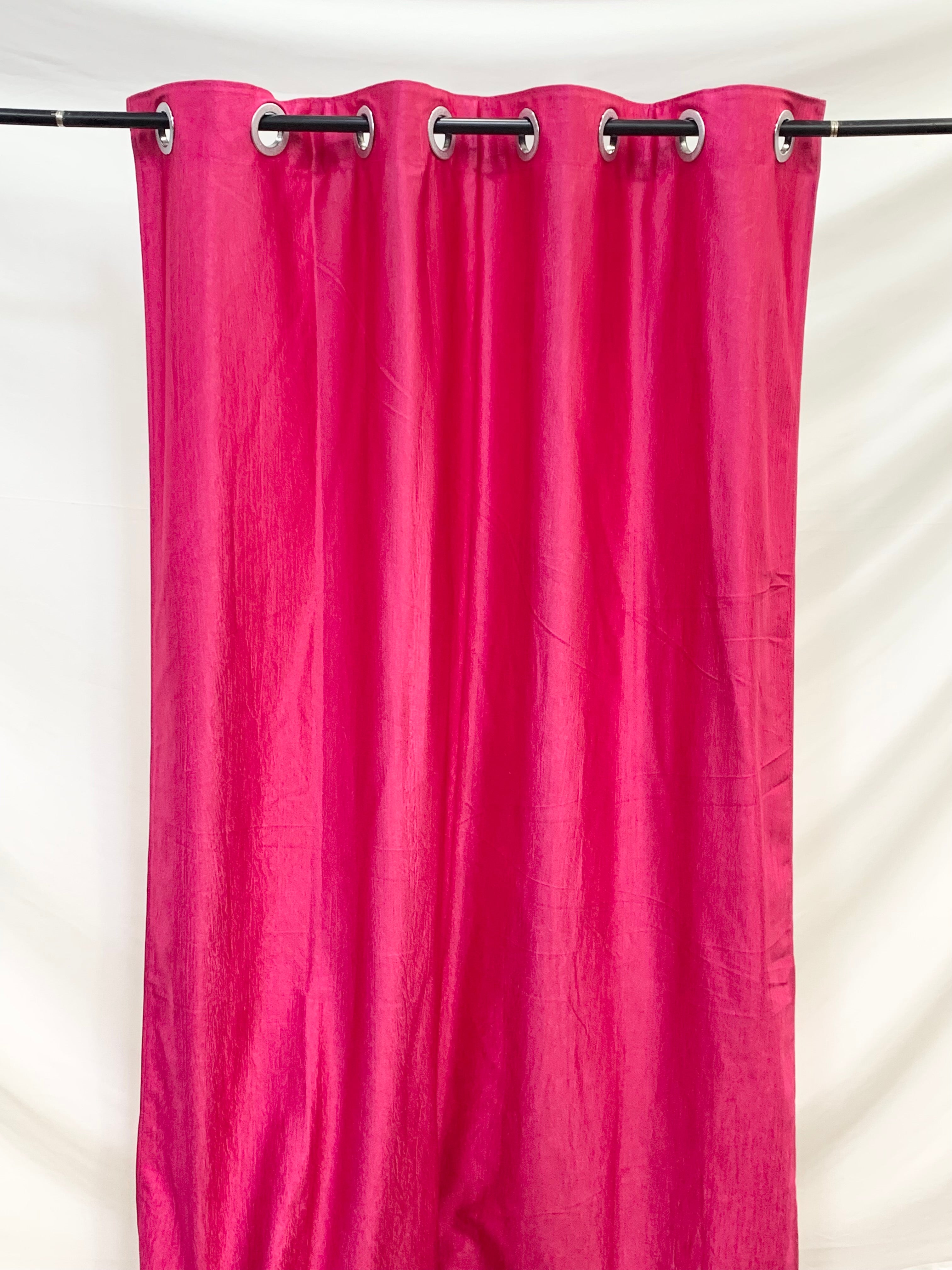Long Crush Plain Curtain - Pink - PARDEWALE.in