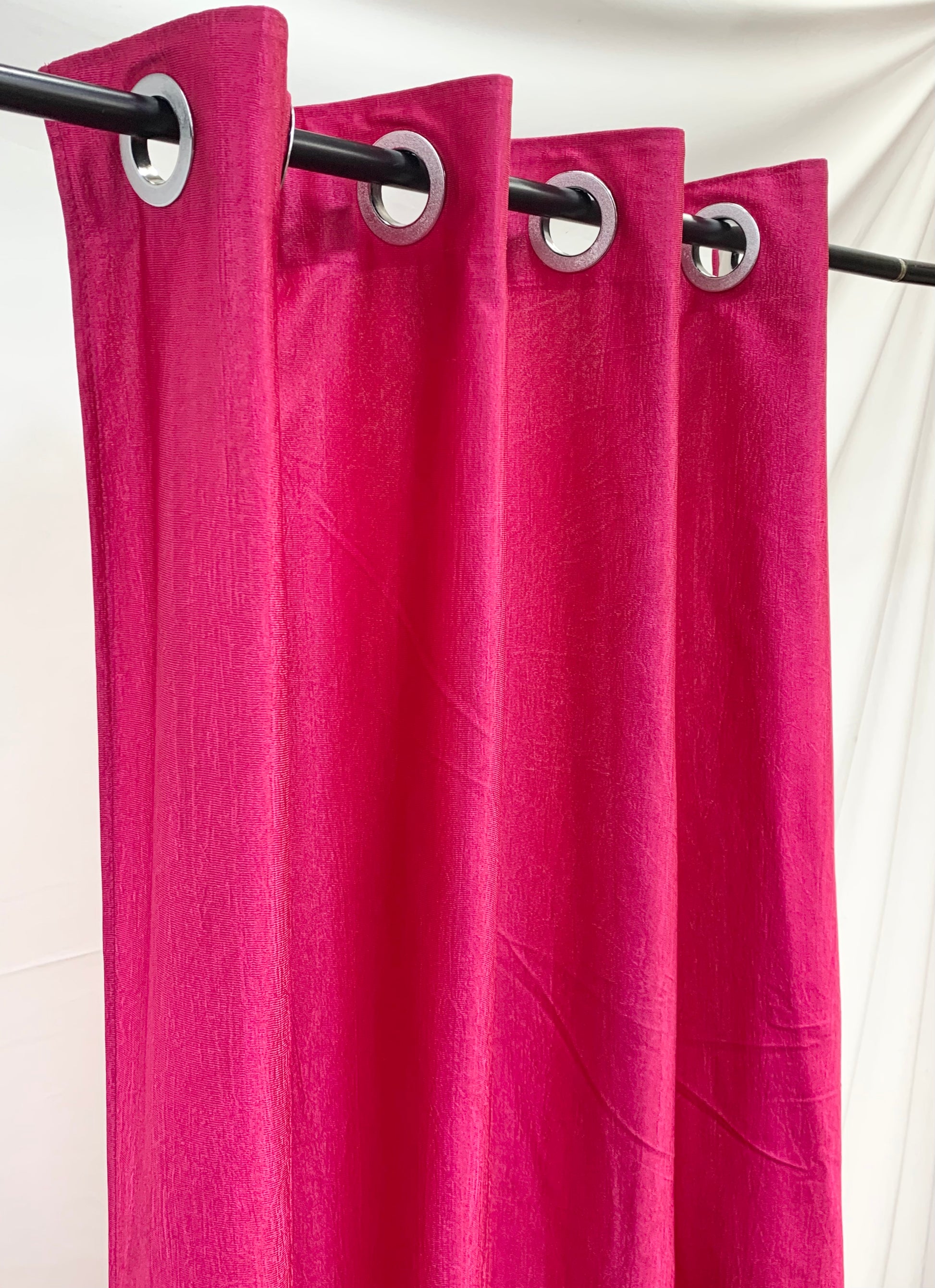 Long Crush Plain Curtain - Pink - PARDEWALE.in