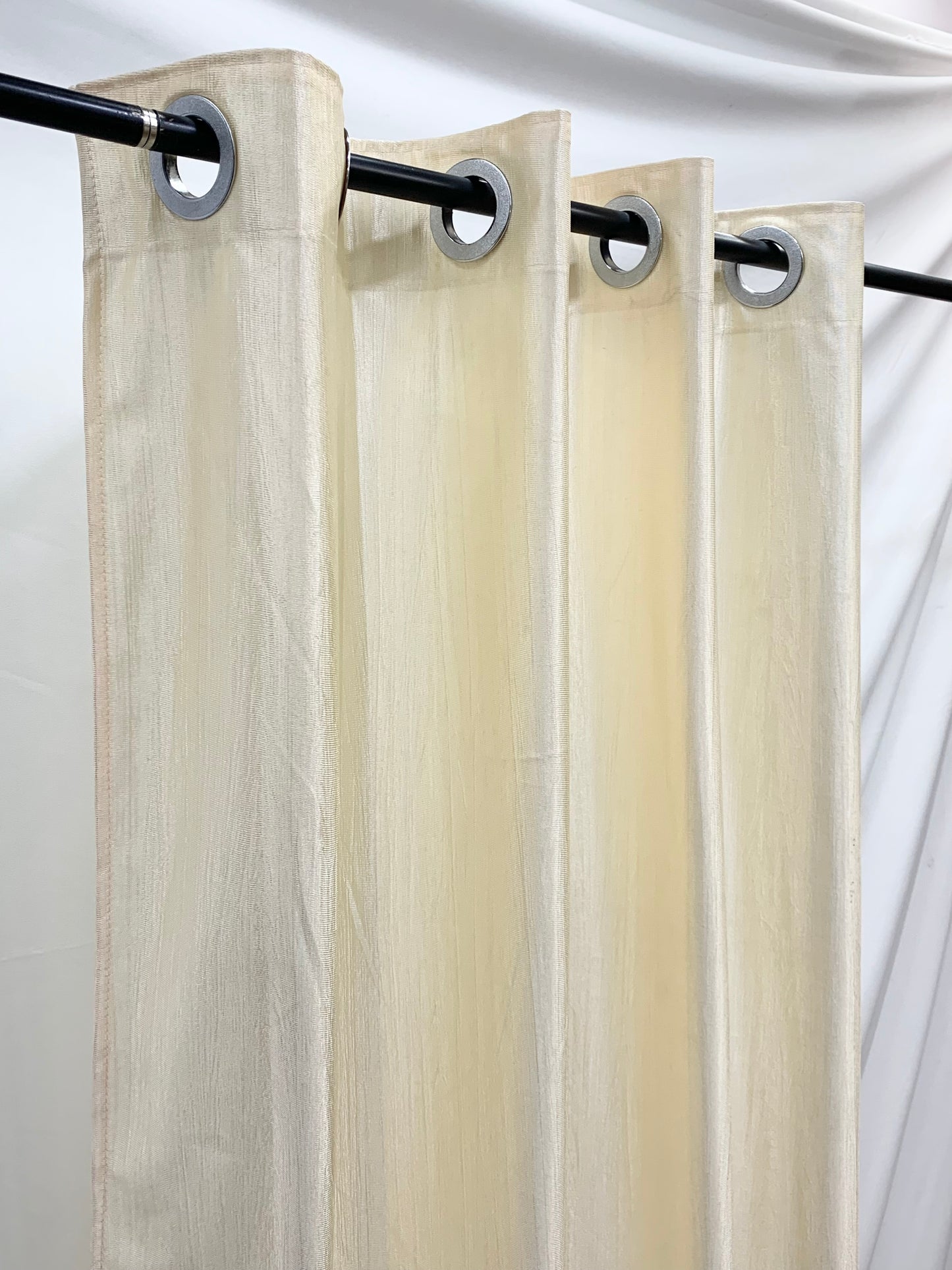 Long Crush Plain Curtain - Cream - PARDEWALE.in