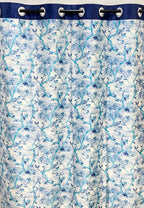 Swiss Printed Leaflets Curtain -Blue - PARDEWALE.in