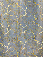Leaves Print Curtain - Pastel Grey - PARDEWALE.in