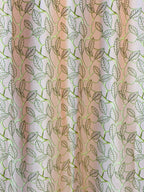 Leaves Print Curtain - Pastel Orange - PARDEWALE.in