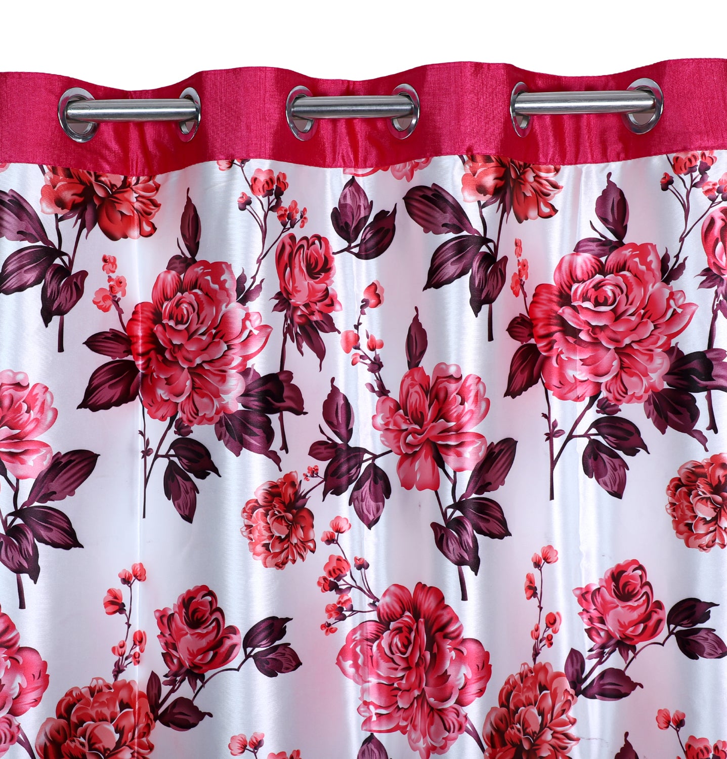 swiss magnolia printed curtain pink curtain