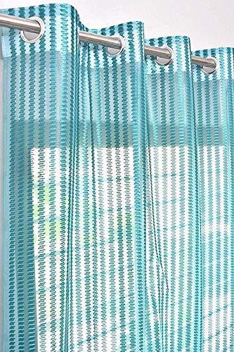 sheer net tissue blue curtain