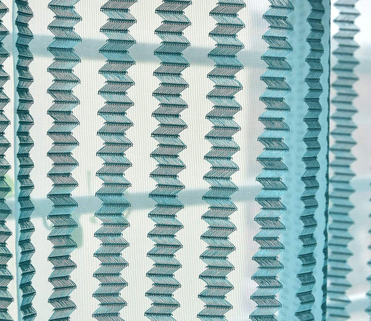 sheer net tissue blue curtain