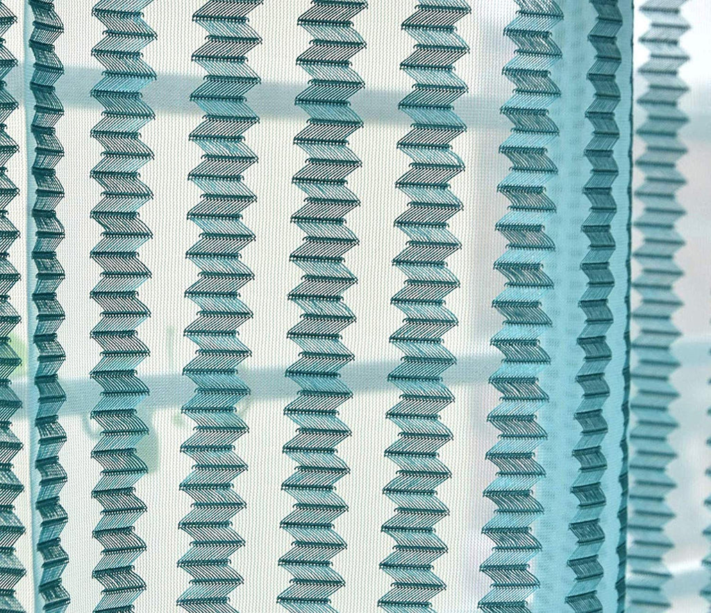 sheer net tissue blue curtain